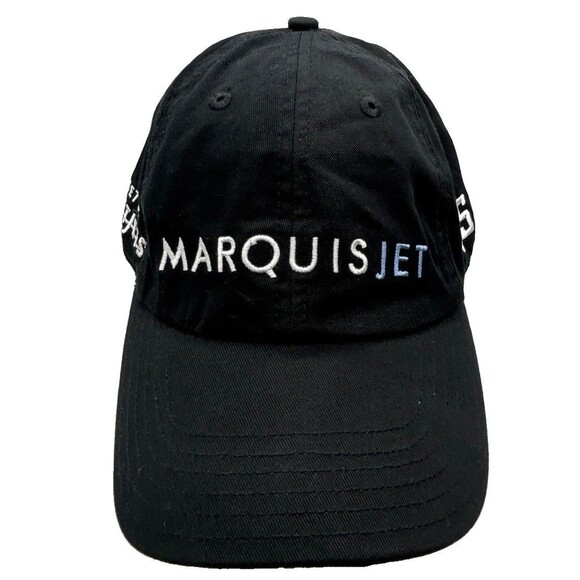 Marquis Jet NetJets Fresh Lift Aviation Strapback Hat Black Cap Blue Underbrim